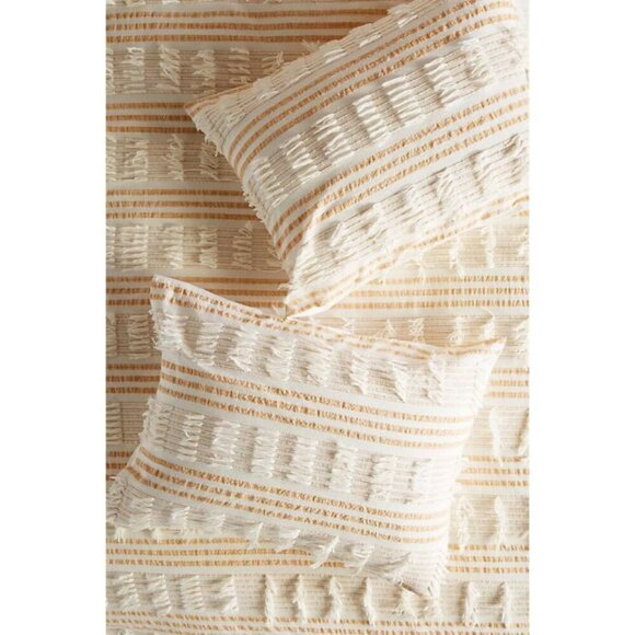 SET OF 2 Anthropologie FRIDA Bed Pillow SHAMS Fringe COTTON Standard 20x26 NEW - Picture 1 of 8